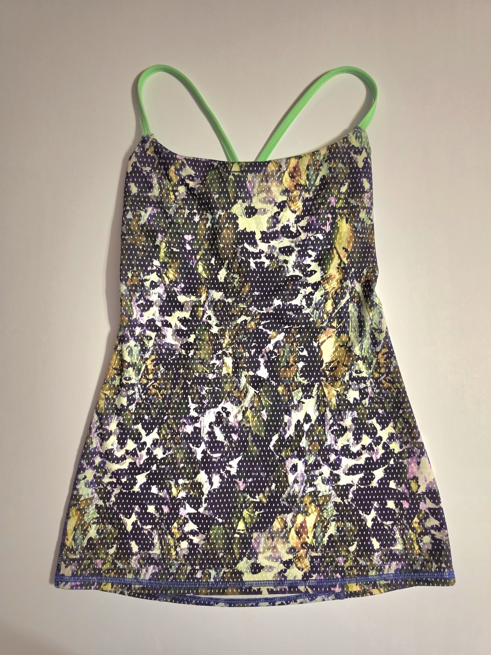 Lululemon Dancing Warrior Tank Top Floral Pistachio Green 2